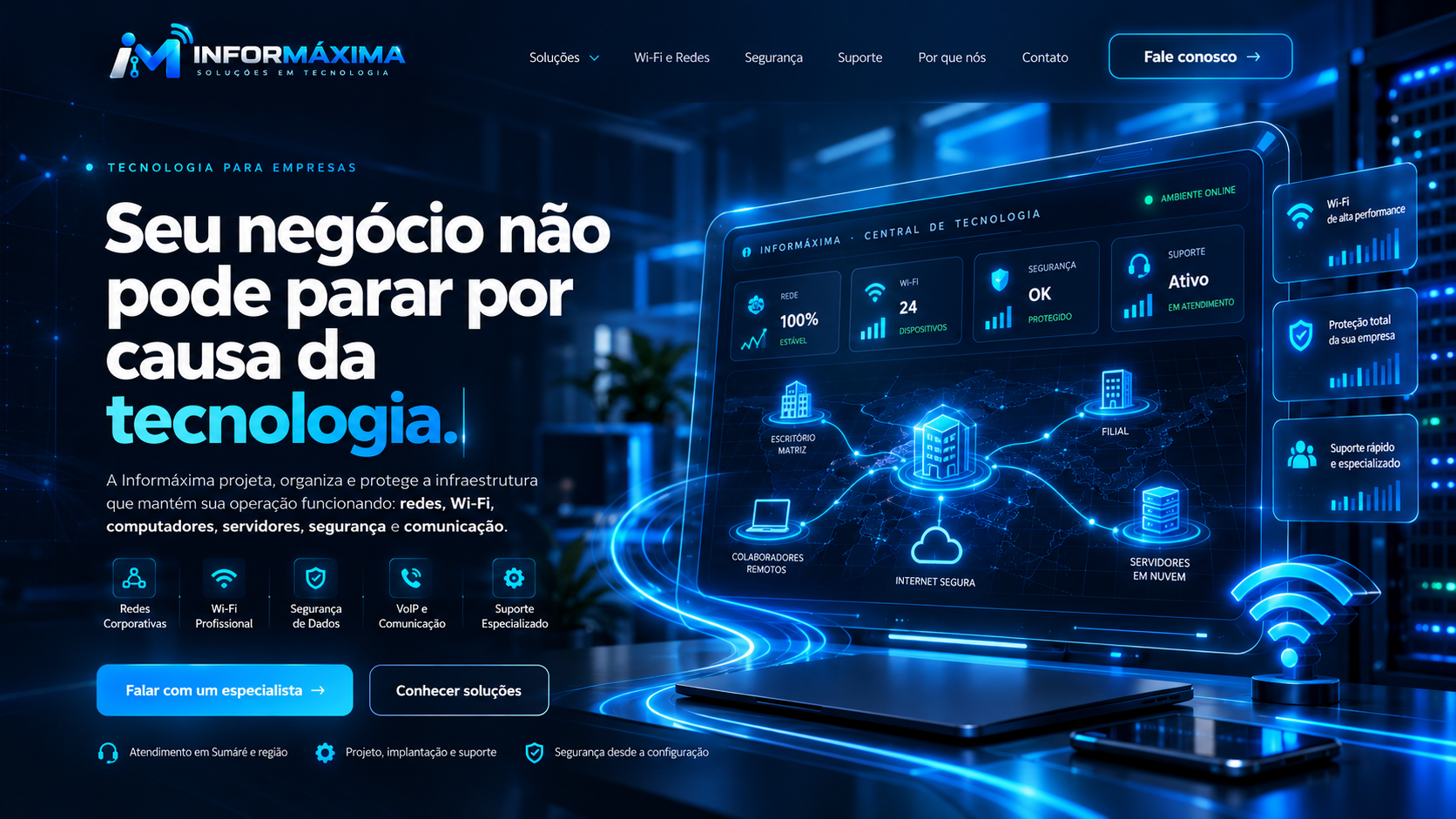 Informáxima - Tecnologia para empresas, redes, Wi-Fi, segurança, VoIP e suporte