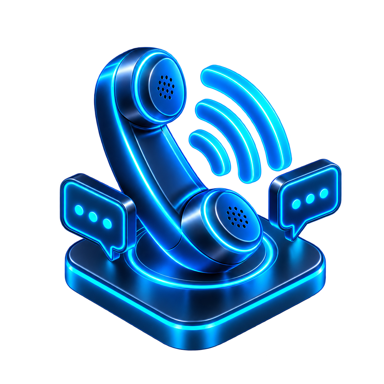 Ícone 3D de VoIP e comunicação